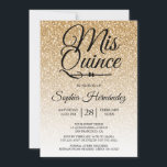 Convite Quinceañera Dourada Glitter 15 Aniversário<br><div class="desc">Um convite de 15 anos, glamouroso, moderno design de ouro ombre Quinceañera, apresenta o texto "Mis Quince" na caligrafia manuscrita em chic preto. Convite de aniversário perfeito para uma Quinceañera glamourosa, perfeita para ela, a modista que ama padrões modernos, brilho, luxo e vidro. Desenvolvido exclusivamente para você pelo Happy Dolphin...</div>
