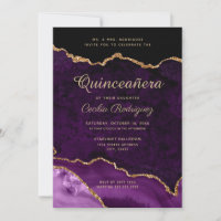 Quinceanera Dourada Glitter Agato Roxo