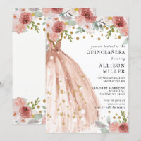 QuINCEAÑERA, Dourado Vestido Da Lâmina Floral