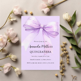 Convite Quinceanera elegante arco lavanda