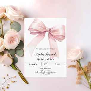 Convite Quinceanera elegante arco rosa