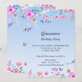 Convite Quinceanera Elegante e festa de aniversário modern