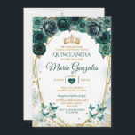 Convite Quinceañera Emerald Green Borboleta Mexicana<br><div class="desc">Emerald Green Mexicano Charra Quinceañera Butterfly Convite Mis Quince 15 Anos,  16º aniversário</div>