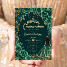 Quinceanera Emerald Green Dourado