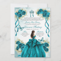 Quinceañera Espanhola Aqua Azul Turquesa 15 Anos P