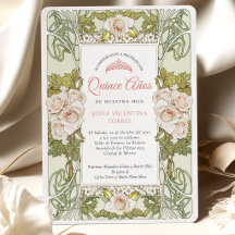 Quinceañera Espanhola Verde Salvia Rosa