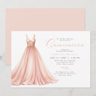 Convite Quinceanera Eterna Rosa Elegante Escamuflada Elega