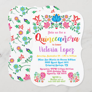 Convite Quinceañera Fiesta Festa de aniversário flores fol