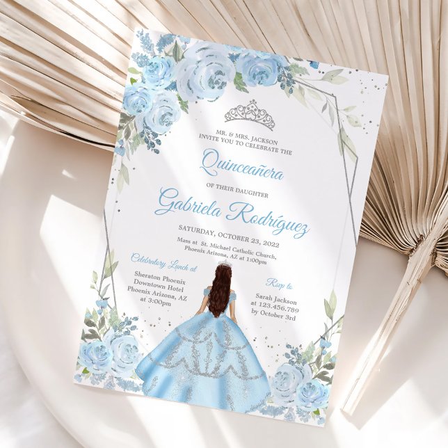 Convite Quinceanera Floral Invitation (Criador carregado)