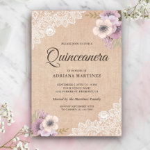 Quinceanera Floral Russo Burlap Lace Rosa