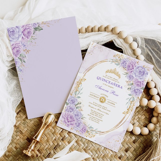 Convite Quinceañera Floral Suave, 15, Aniversário (Criador carregado)