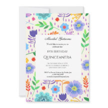 Quinceañera Flores Azuis Rosa