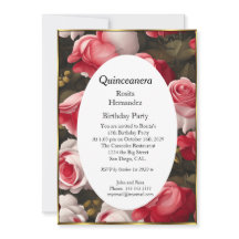 Quinceanera flores brancas vermelhas rosas Anivers