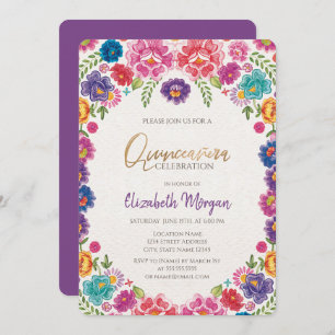 Convite Quinceañera, Flores de Fiesta mexicanas