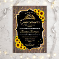 Quinceanera - Girassóis Madeira Rústica