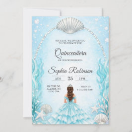 Convite Quinceanera Invitation with an ocean theme 