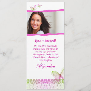 Convite Quinceanera Invitations Borboleta Lace PG2