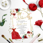 Convite Quinceanera Invments Butterfly Red Espanhol<br><div class="desc">Adorável, vermelho, convites de festas de aniversários 15. Fácil de personalizar com seus detalhes. Entre em contato comigo via chat se tiver perguntas sobre o trabalho de arte ou precisar de personalização. Verifique se há mais itens na coleção. NOTA: para obter assistência sobre pedidos, envio, informações sobre produtos, etc., entre...</div>
