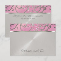 Quinceanera Lilac Pink e Silver Filigree Swirings