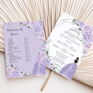 Convite Quinceañera Lilás Roxo Floral 15 Anos Padrinhos
