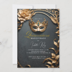 Convite Quinceañera mascarada