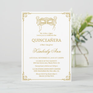 Convite quinceanera mascarada