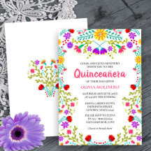 Quinceanera Mexicana Fiesta Floral 15 Birthday