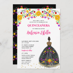Convite Quinceanera Mexicana Fiesta Princesa Vestida