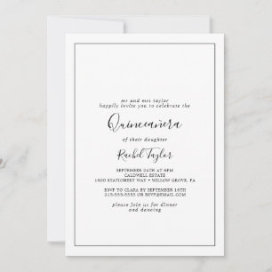 Convite Quinceañera minimalista