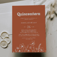 Quinceañera Minimalista de Terracota com Flores Si
