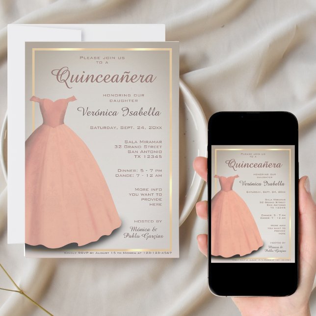 Convite Quinceañera mis quince celebração (Criador carregado)