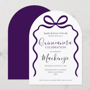 Convite Quinceanera Moderna Frame de Fita