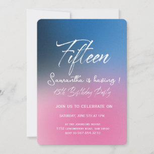 Convite Quinceanera Modernista Minimalista 15º Aniversário