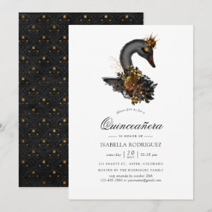 Convite Quinceañera Negra