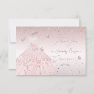 Convite Quinceanera Obrigado A Escamotear O Glitter Gown I