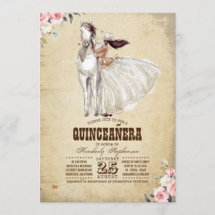 Convite Quinceañera Ocidental - Aniversário 15