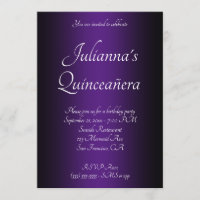 Quinceañera, Ombre Real Negro e Roxo Elegante