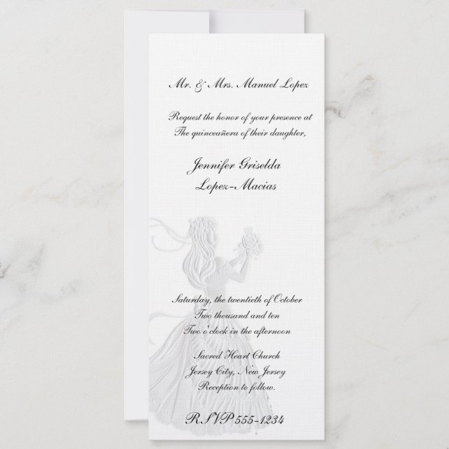 Convite Quinceanera ou Festa de aniversário Doce 1 (Frente)