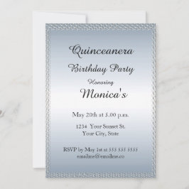 Convite Quinceanera Pale Blue Festa de aniversário 2 Convi