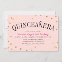 QUINCEAÑERA PARTY luxe dourado manchas cor-de-rosa