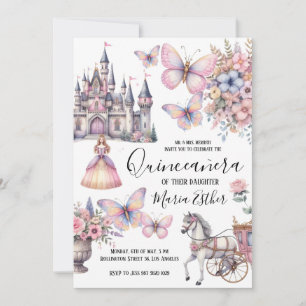 Convite Quinceañera pastel rosa púrpura Aniversário Convit