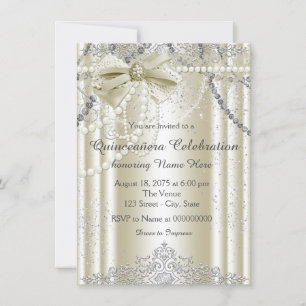 Convite Quinceanera Pérola de Marfim