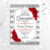 Quinceanera - Prata Branca - Vermelho