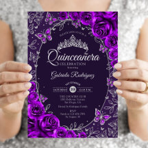 Quinceanera Prata Roxo
