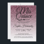 Convite Quinceañera Purple Glitter 15 Birthday<br><div class="desc">Um convite de 15 anos glamouroso, moderno, design ombre roxo Quinceañera apresenta o texto "Mis Quince" na caligrafia manuscrita em chic preto. Convite de aniversário perfeito para uma Quinceañera glamourosa, perfeita para ela, a modista que ama padrões modernos, brilho, luxo e vidro. Desenvolvido exclusivamente para você pelo Happy Dolphin Studio....</div>