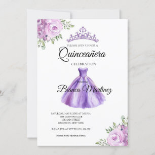 Convite Quinceanera Purple Vress Mis Quince