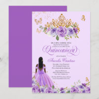 Quinceañera Purple Watercolor Rosa Butterfly