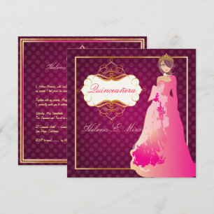 Convite QUINCEANERA/QUINCE ANOS PRINCESA/DIY cor