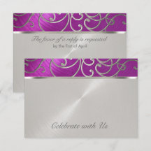 Quinceanera Raspberry e Silver Filigree Swirls