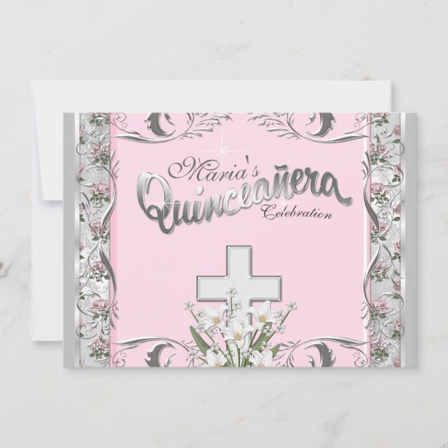 Convite Quinceanera religiosa (Frente)